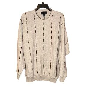 Fairway Sport Men’s Vintage USA Sweater Gray Striped‎ Crewneck Large Comfy Layer